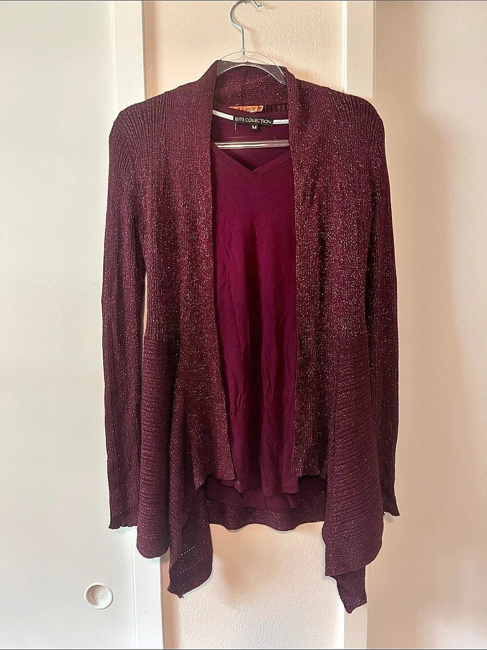 belldini Open Front Cardigan in Purple Size Medium